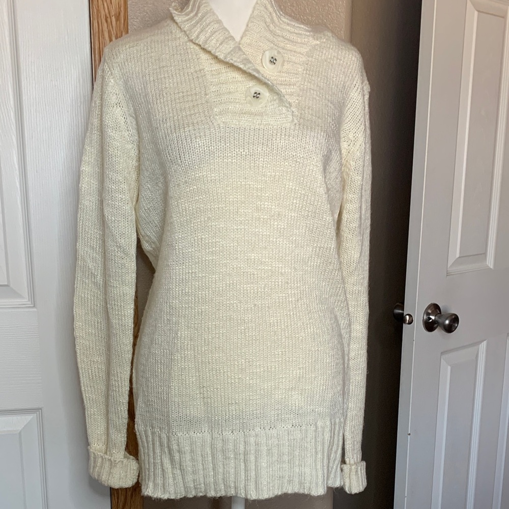 RUE21 Chunky Knit Cream Hooded Long Sleeve Sweater Size X-Large